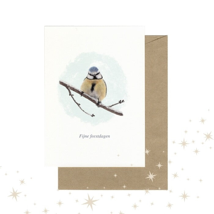 Lonneke Grimbergen Art - Set kerstkaarten mezen