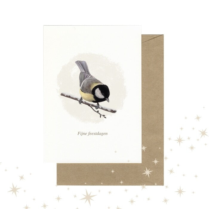 Lonneke Grimbergen Art - Set kerstkaarten mezen