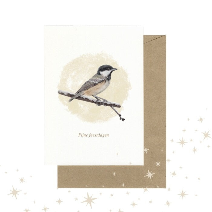 Lonneke Grimbergen Art - Set kerstkaarten mezen