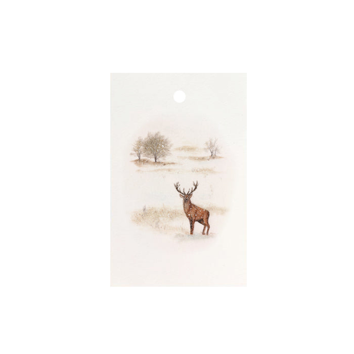 Lonneke Grimbergen Art - Mini Kaartje edelhert in de sneeuw