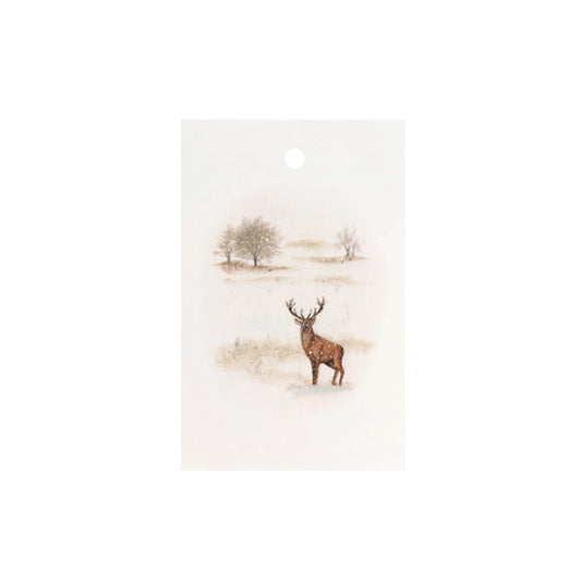 Lonneke Grimbergen Art - Mini Kaartje edelhert in de sneeuw